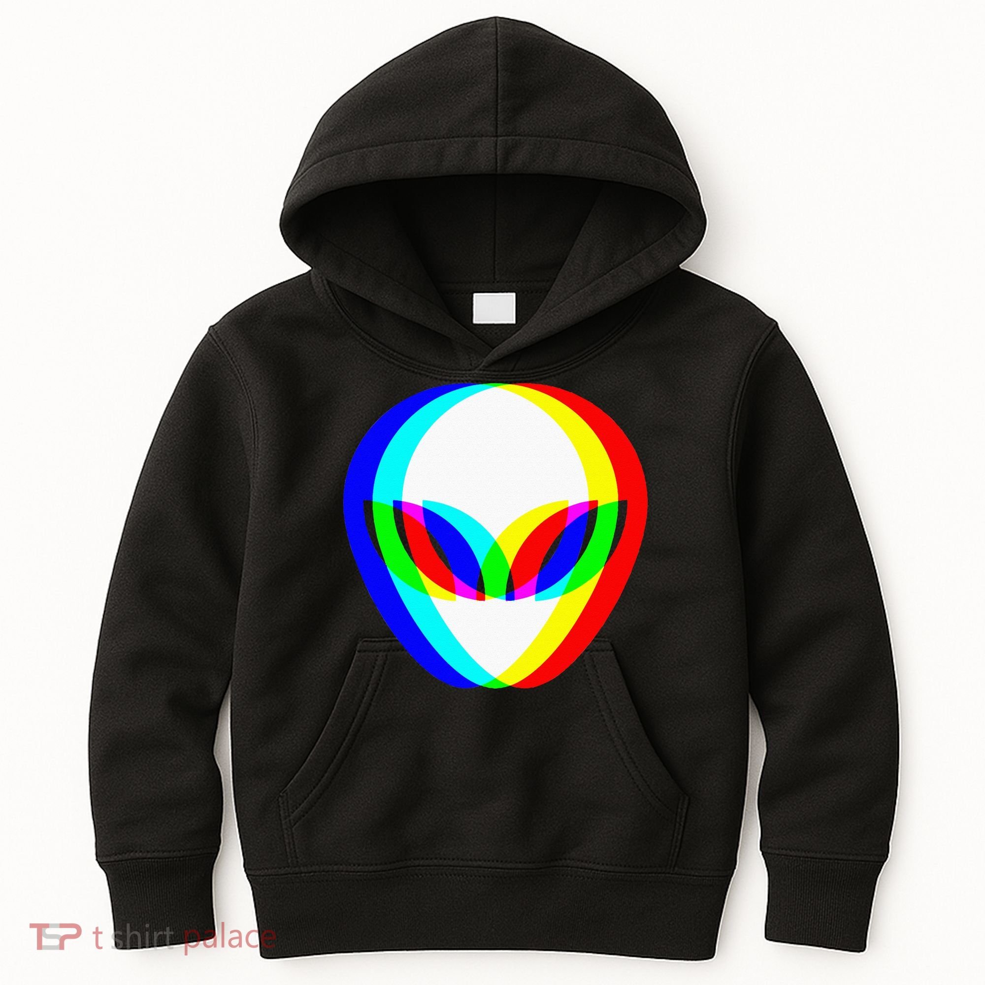 Alien Head Trippy Vaporwave Techno Rave EDM Music Festival Kids Hoodie