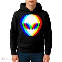 Alien Head Trippy Vaporwave Techno Rave EDM Music Festival Kids Hoodie thumb 4
