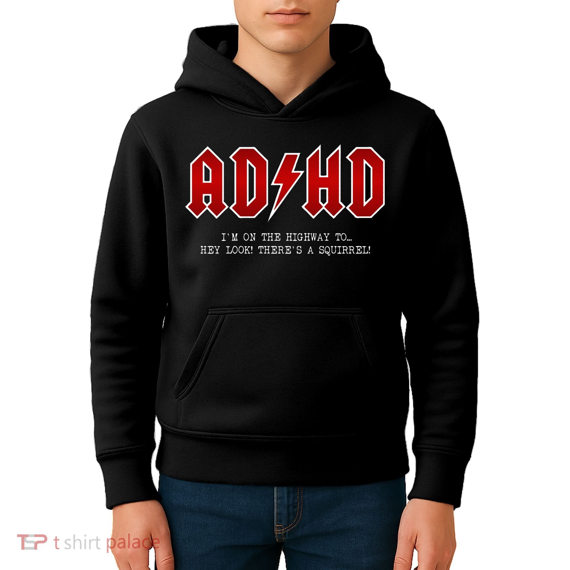 ADHD Highway To... Hey Look A Squirrel Hard Rocker ADHD Kids Hoodie