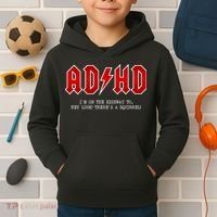 ADHD Highway To... Hey Look A Squirrel Hard Rocker ADHD Kids Hoodie thumb 2