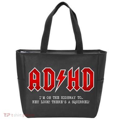 ADHD Highway To... Hey Look A Squirrel Hard Rocker ADHD Tote Bag