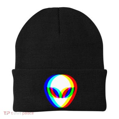 Alien Head Trippy Vaporwave Techno Rave Edm Music Festival Beanie