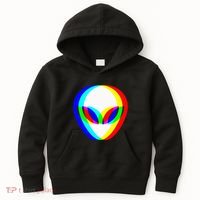Alien Head Trippy Vaporwave Techno Rave Edm Music Festival Kids Hoodie thumb 0