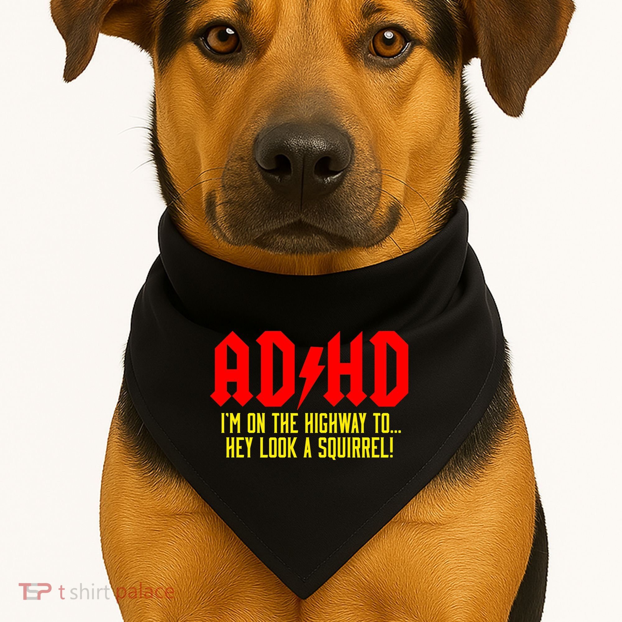 Adhd Highway To...Hey Look A Squirrel USA-Made Doggie Bandana
