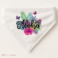Aloha Hawaii Tropical Beach USA-Made Doggie Bandana thumb 0