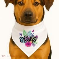 Aloha Hawaii Tropical Beach USA-Made Doggie Bandana thumb 1