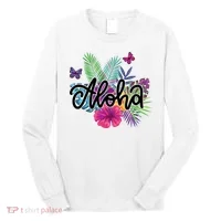 Aloha Hawaii Tropical Beach Long Sleeve Shirt thumb 0