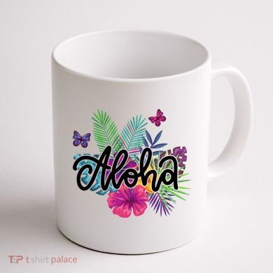 Aloha Hawaii Tropical Beach Coffee Mug back
