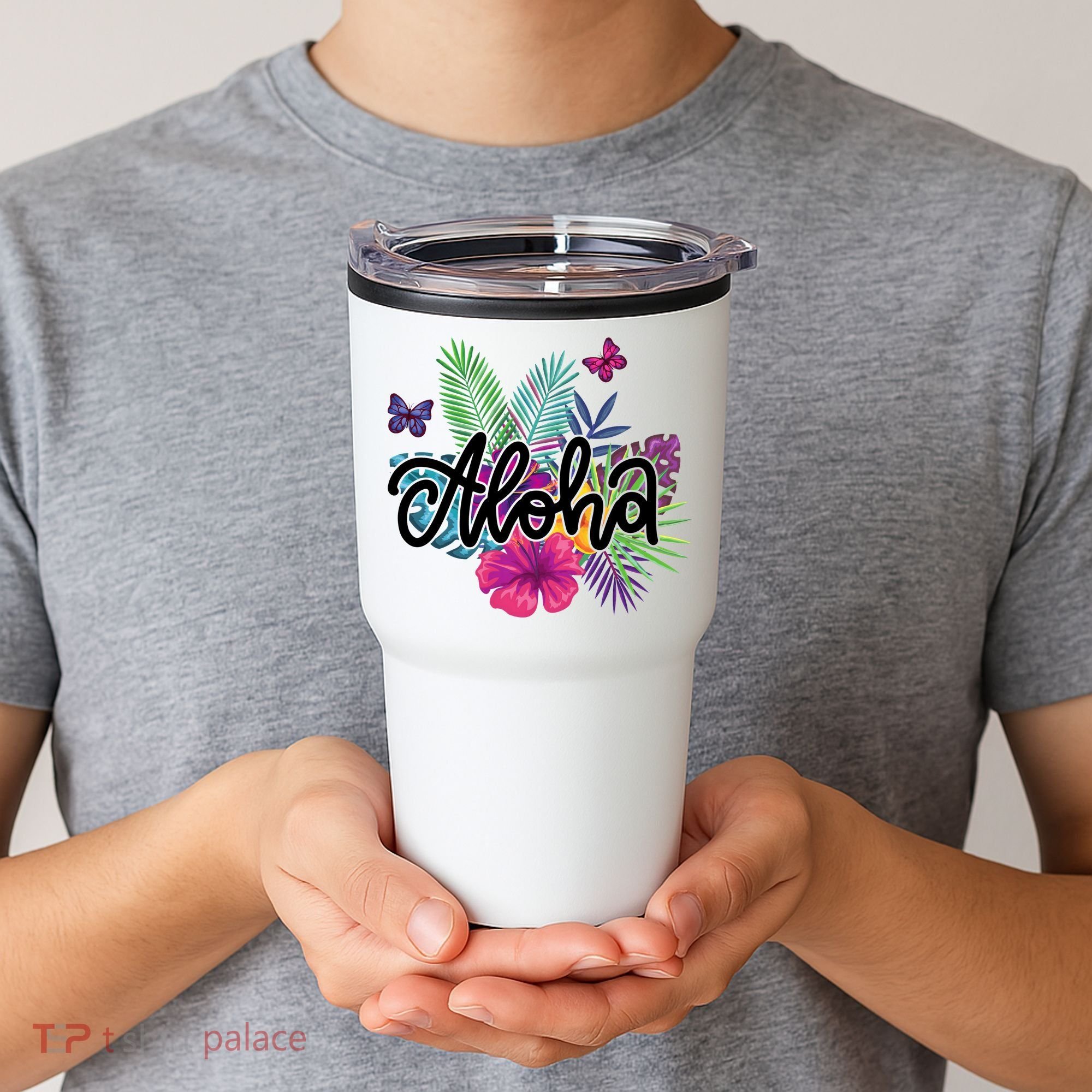 Aloha Hawaii Tropical Beach Tumbler