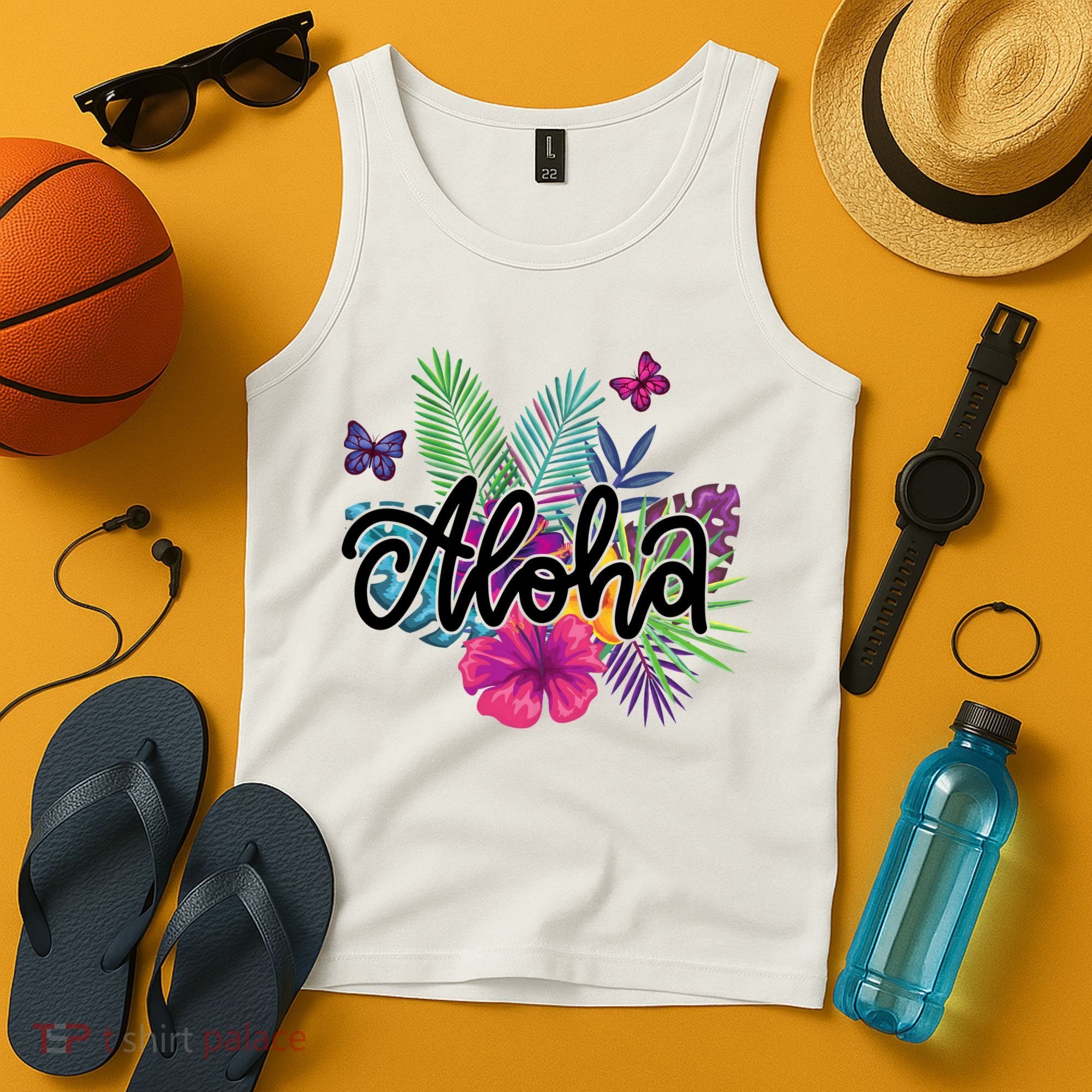 Aloha Hawaii Tropical Beach Tank Top