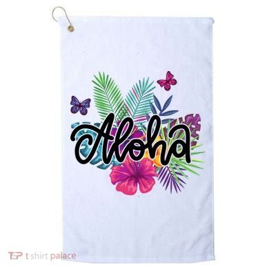 Aloha Hawaii Tropical Beach Golf Towel
