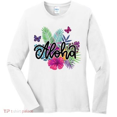 Aloha Hawaii Tropical Beach Women's Long Sleeve Shirt