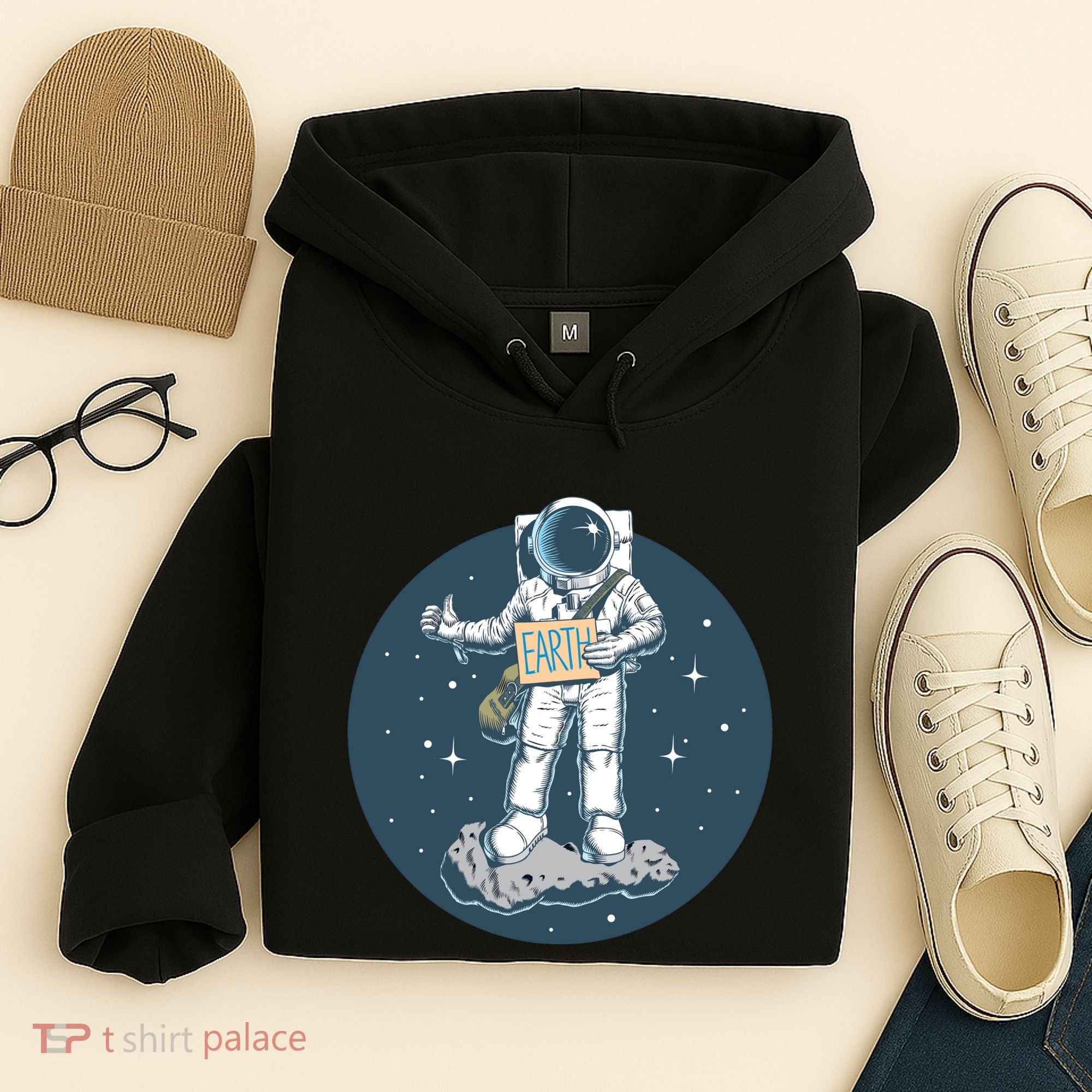 Astronaut Hitchhiking To Earth Hoodie
