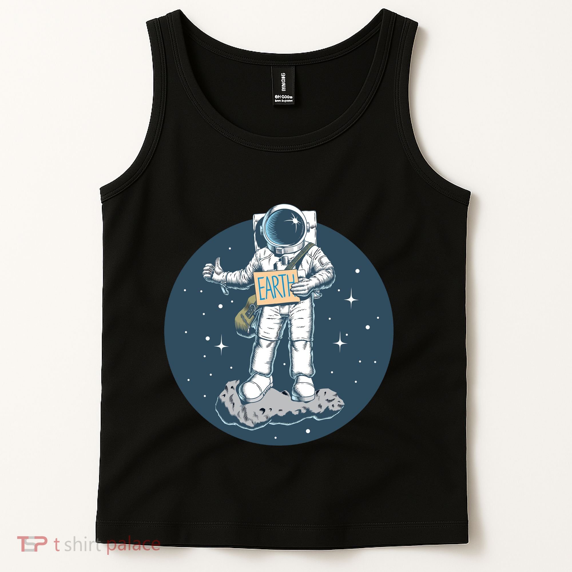 Astronaut Hitchhiking To Earth Tank Top