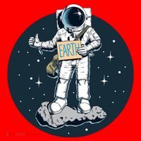 Astronaut Hitchhiking To Earth Santa Hat thumb 1