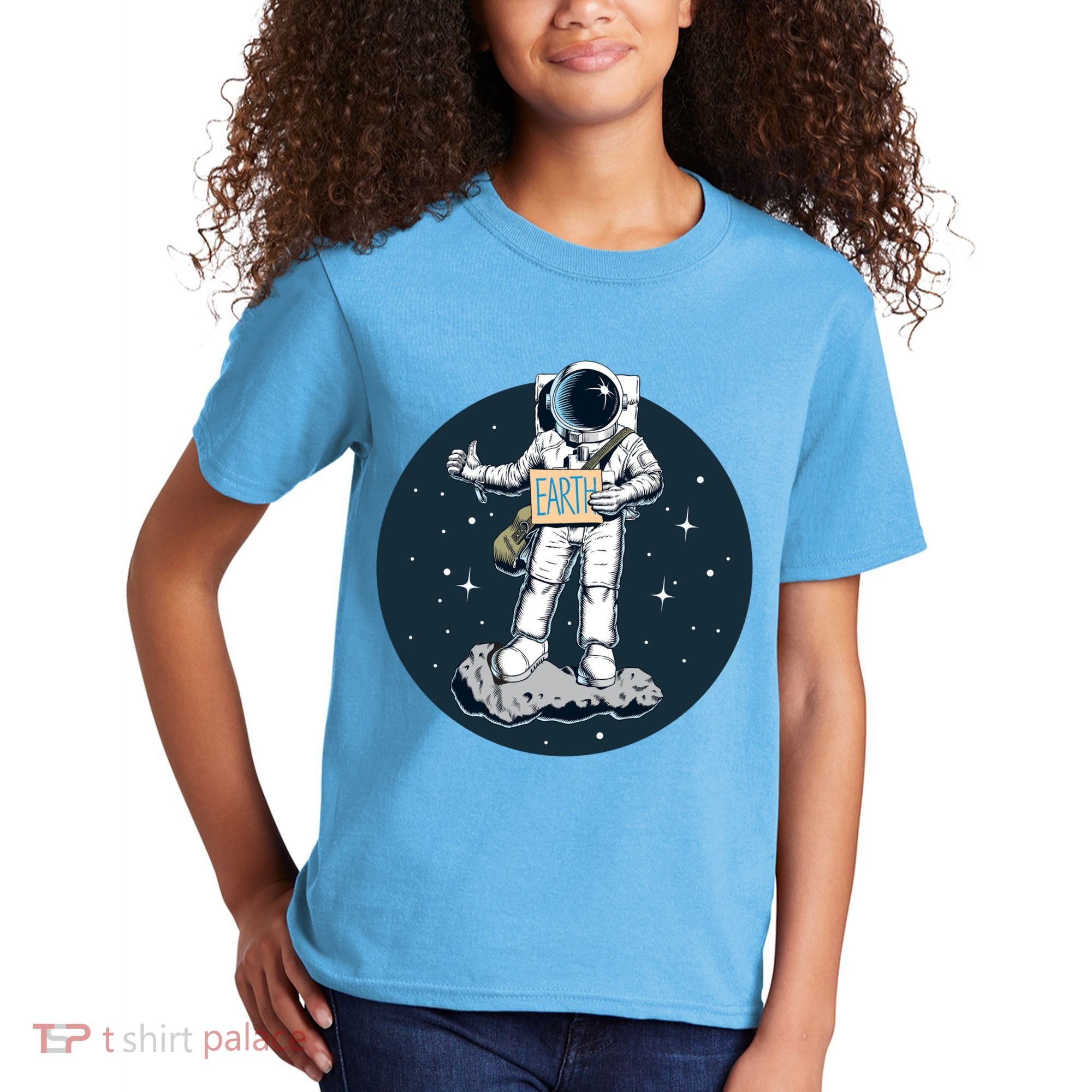Astronaut Hitchhiking To Earth Kids T-Shirt