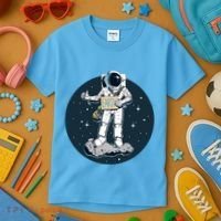 Astronaut Hitchhiking To Earth Kids T-Shirt thumb 3