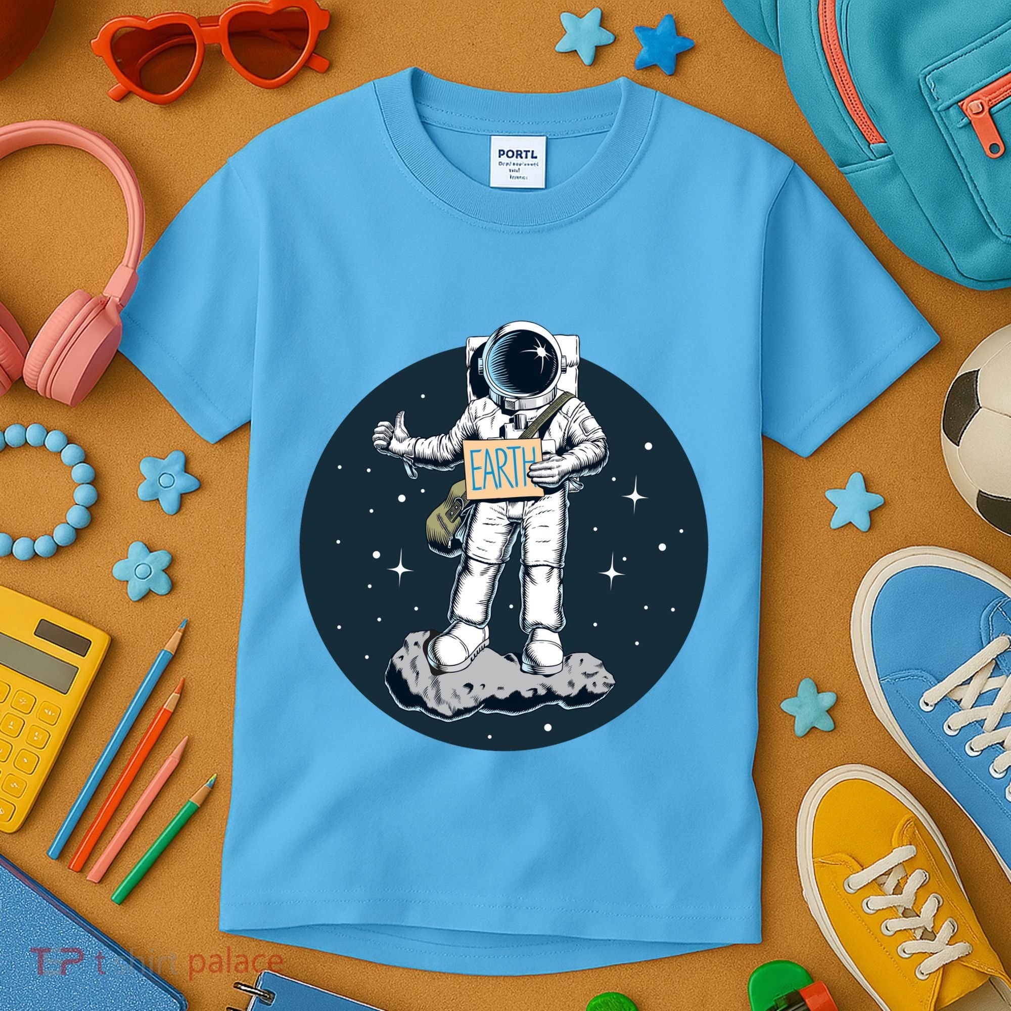 Astronaut Hitchhiking To Earth Kids T-Shirt