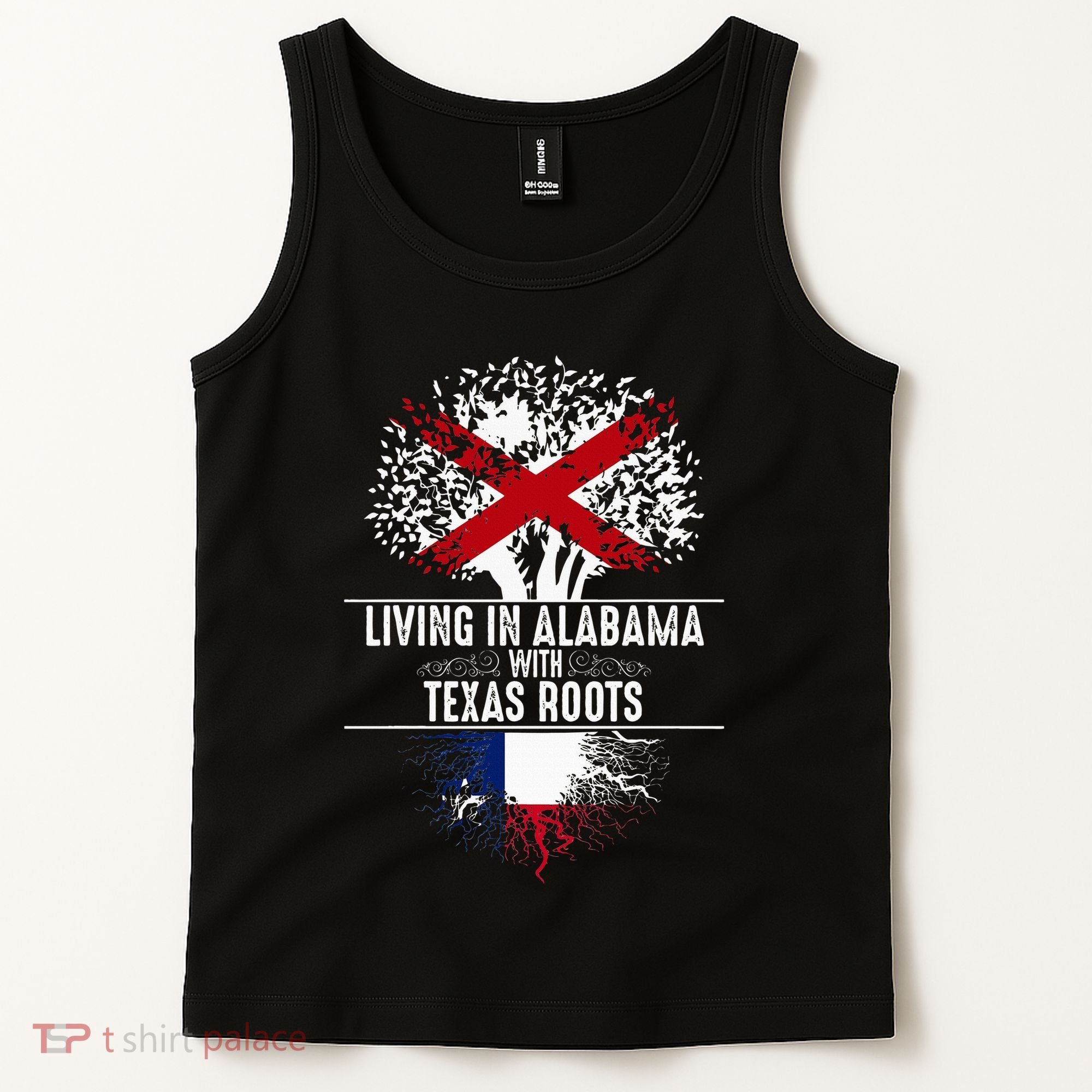 Alabama Home Texas Roots State Tree Flag Love Gift Tank Top