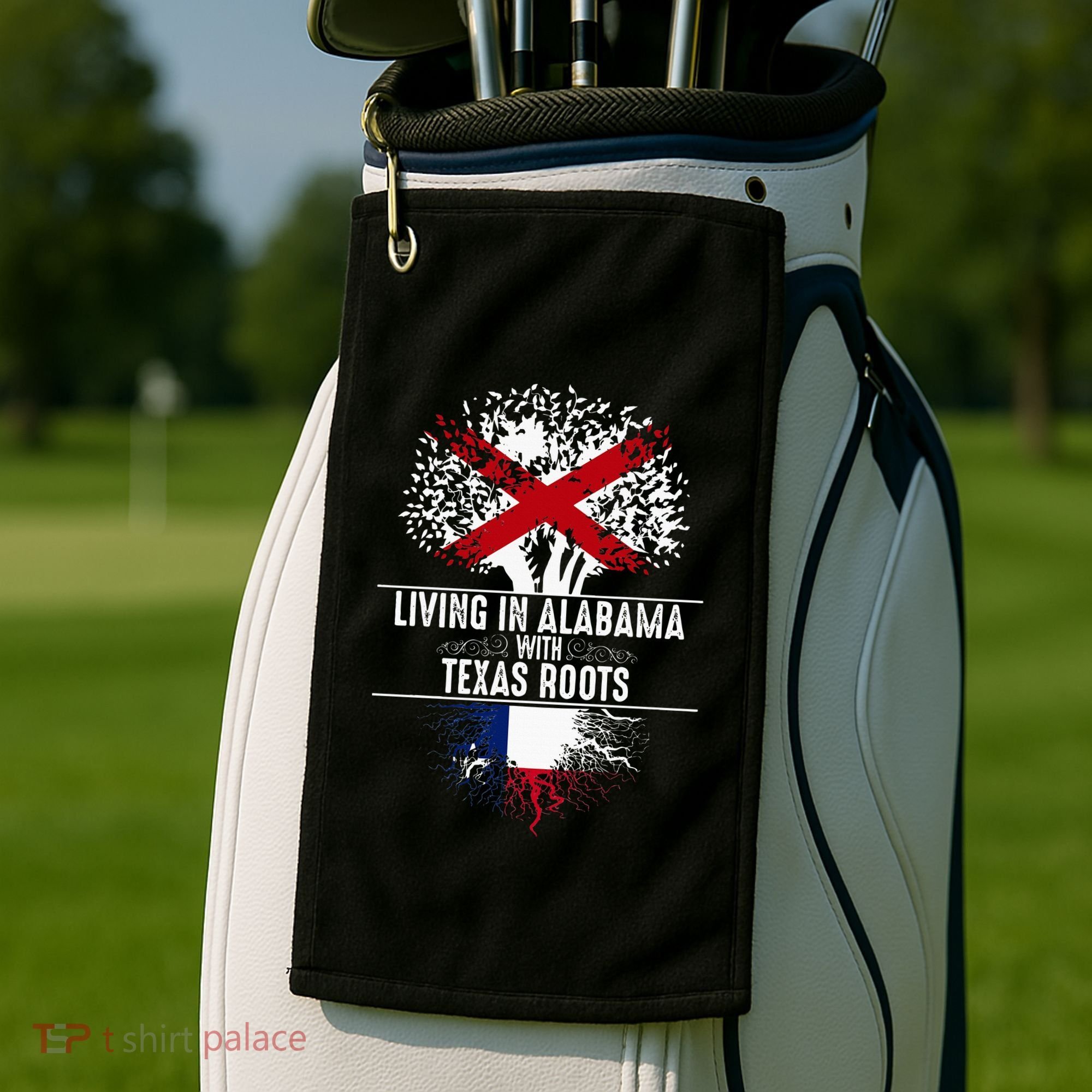 Alabama Home Texas Roots State Tree Flag Love Gift Golf Towel