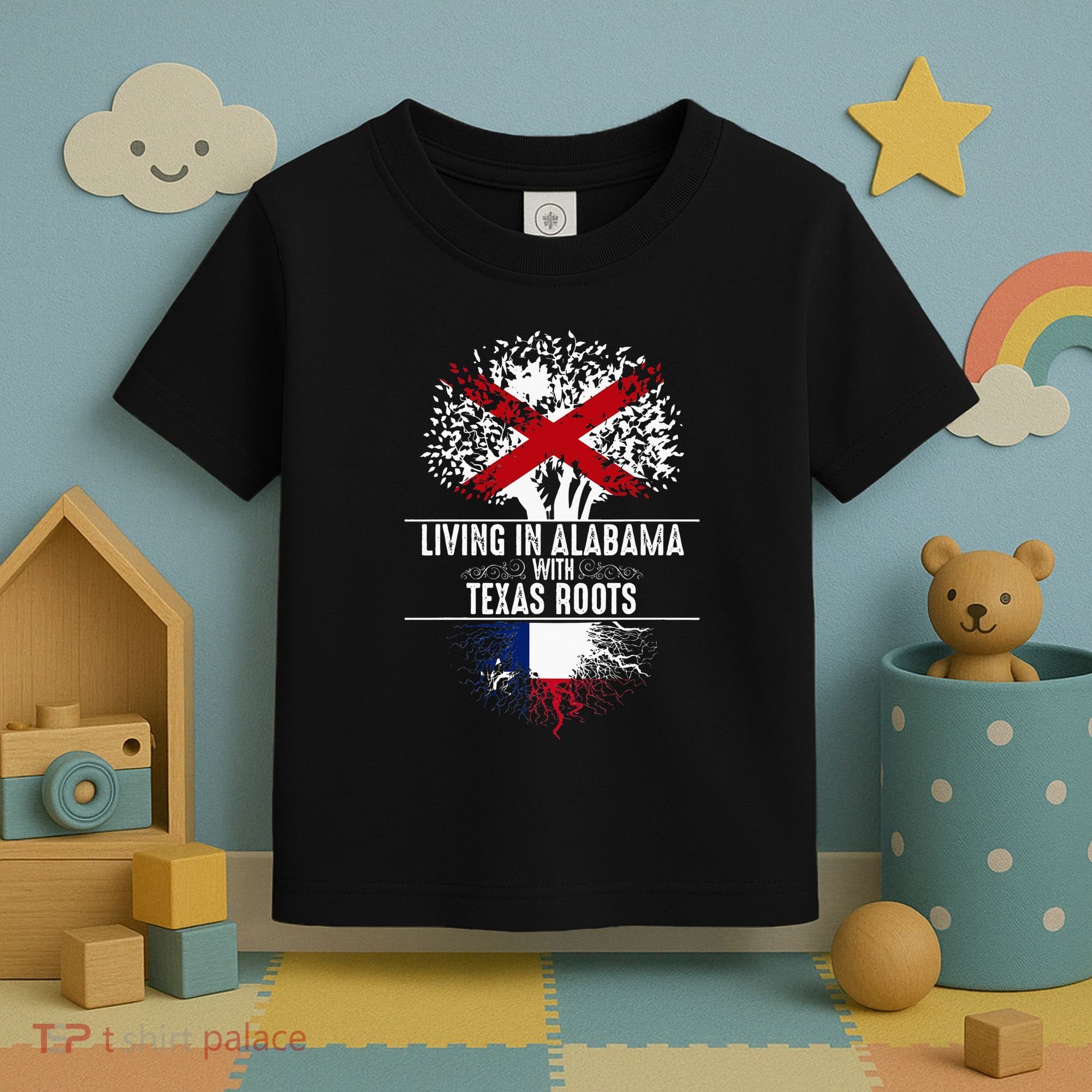 Alabama Home Texas Roots State Tree Flag Love Gift Toddler T-Shirt