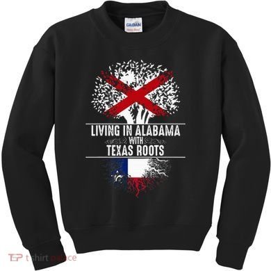 Alabama Home Texas Roots State Tree Flag Love Gift Kids Sweatshirt