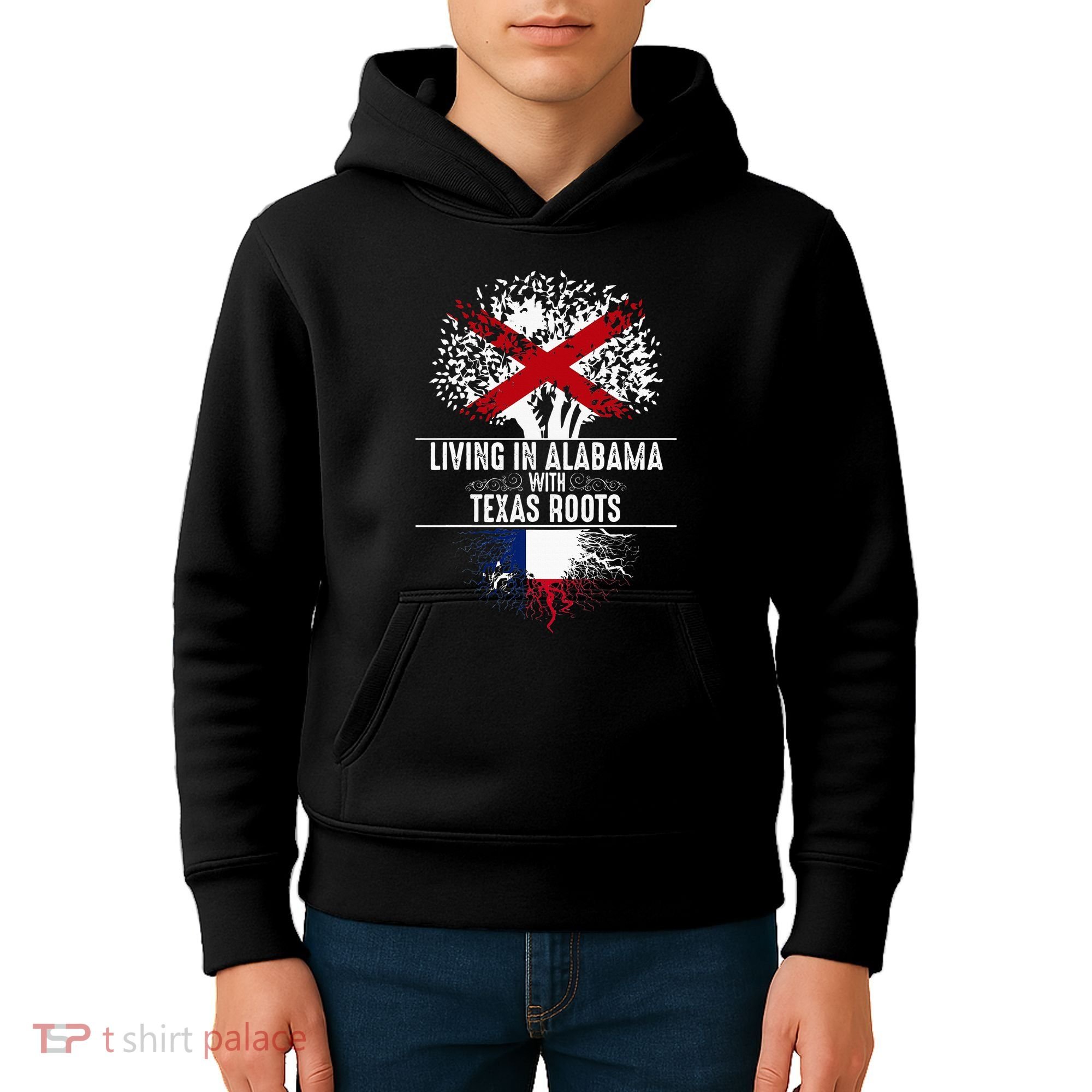Alabama Home Texas Roots State Tree Flag Love Gift Kids Hoodie