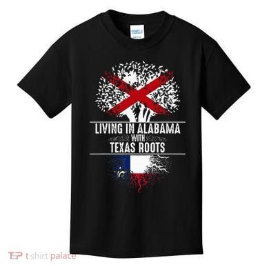 Alabama Home Texas Roots State Tree Flag Love Gift Kids T-Shirt