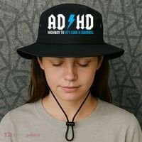 Adhd Highway To Hey Look A Squirrel Funny Adhd Funny Gift Bucket Hat thumb 3