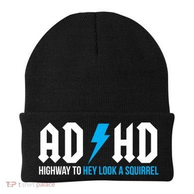Adhd Highway To Hey Look A Squirrel Funny Adhd Funny Gift Beanie