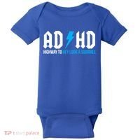 Adhd Highway To Hey Look A Squirrel Funny Adhd Funny Gift Baby Bodysuit thumb 0