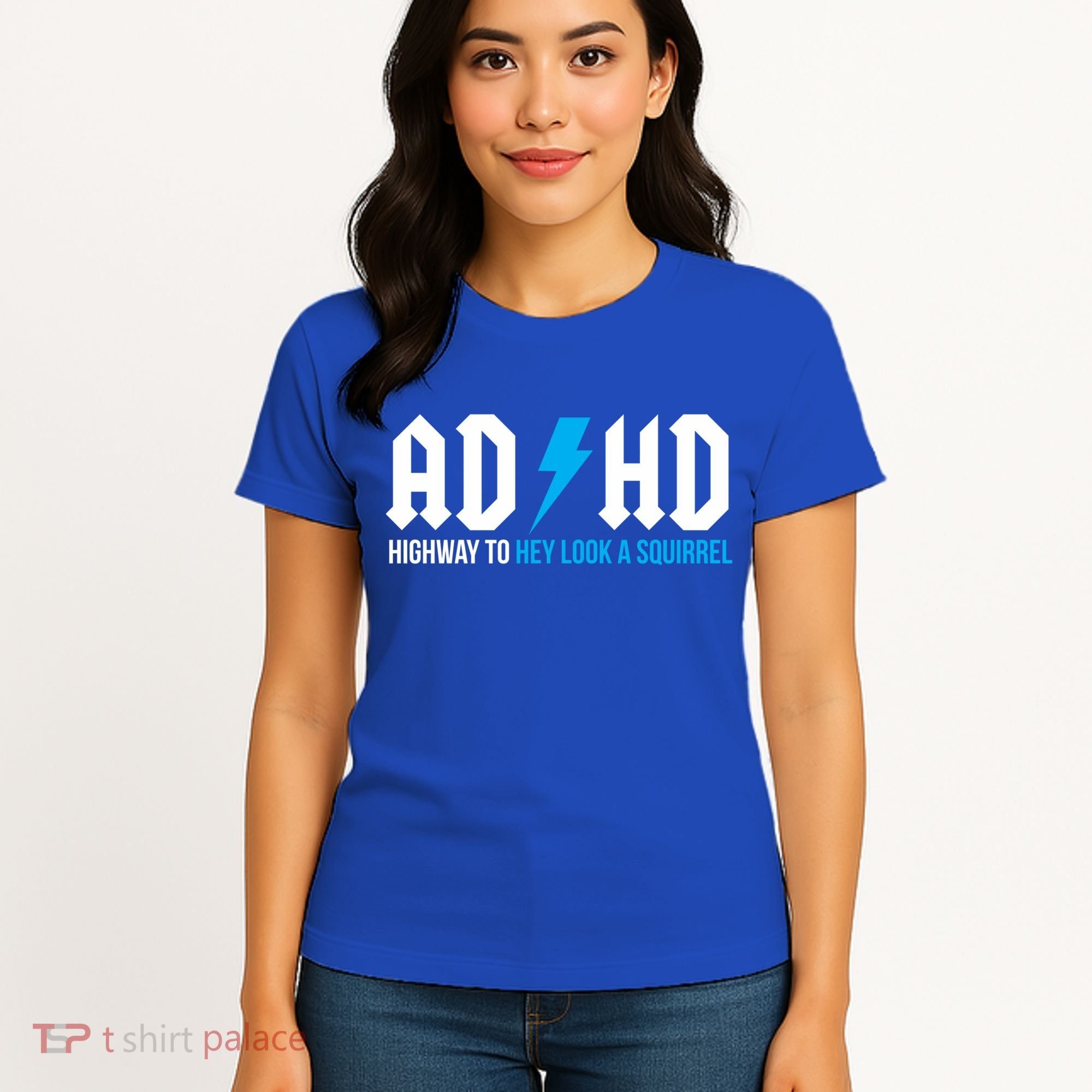 Adhd Highway To Hey Look A Squirrel Funny Adhd Funny Gift Women's T-Shirt