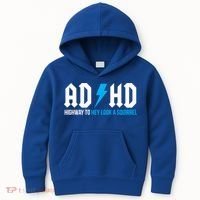 Adhd Highway To Hey Look A Squirrel Funny Adhd Funny Gift Kids Hoodie thumb 0