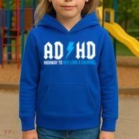 Adhd Highway To Hey Look A Squirrel Funny Adhd Funny Gift Kids Hoodie thumb 3