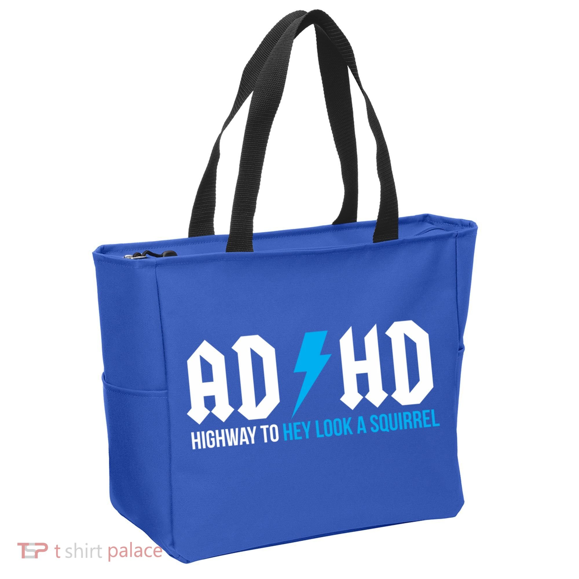 Adhd Highway To Hey Look A Squirrel Funny Adhd Funny Gift Tote Bag
