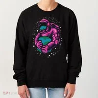 Astronaut Holding The Earth Close Women's Sweatshirt thumb 0