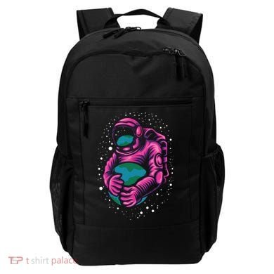 Astronaut Holding The Earth Close Backpack