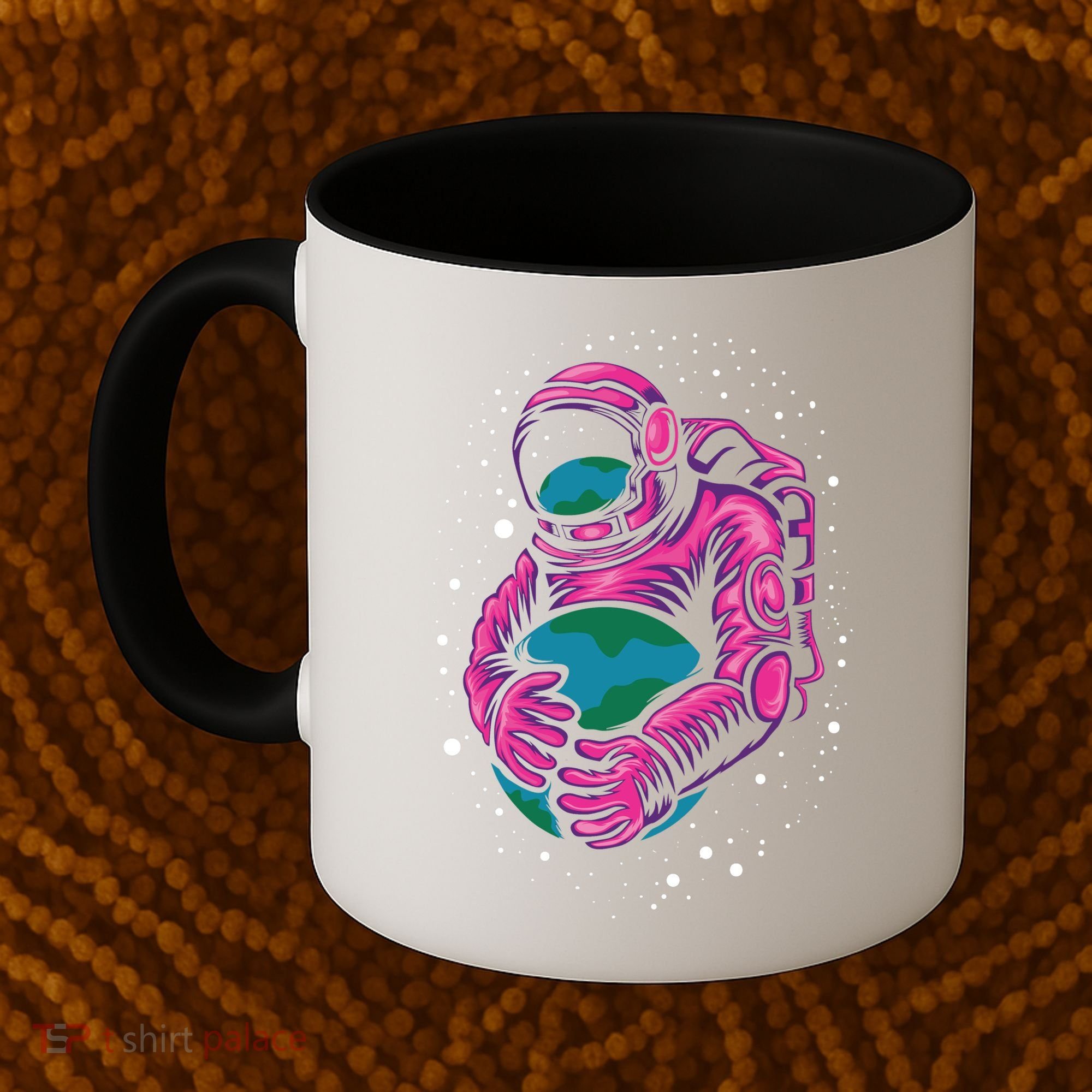 Astronaut Holding The Earth Close Coffee Mug