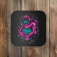 Astronaut Holding The Earth Close Coaster thumb 0