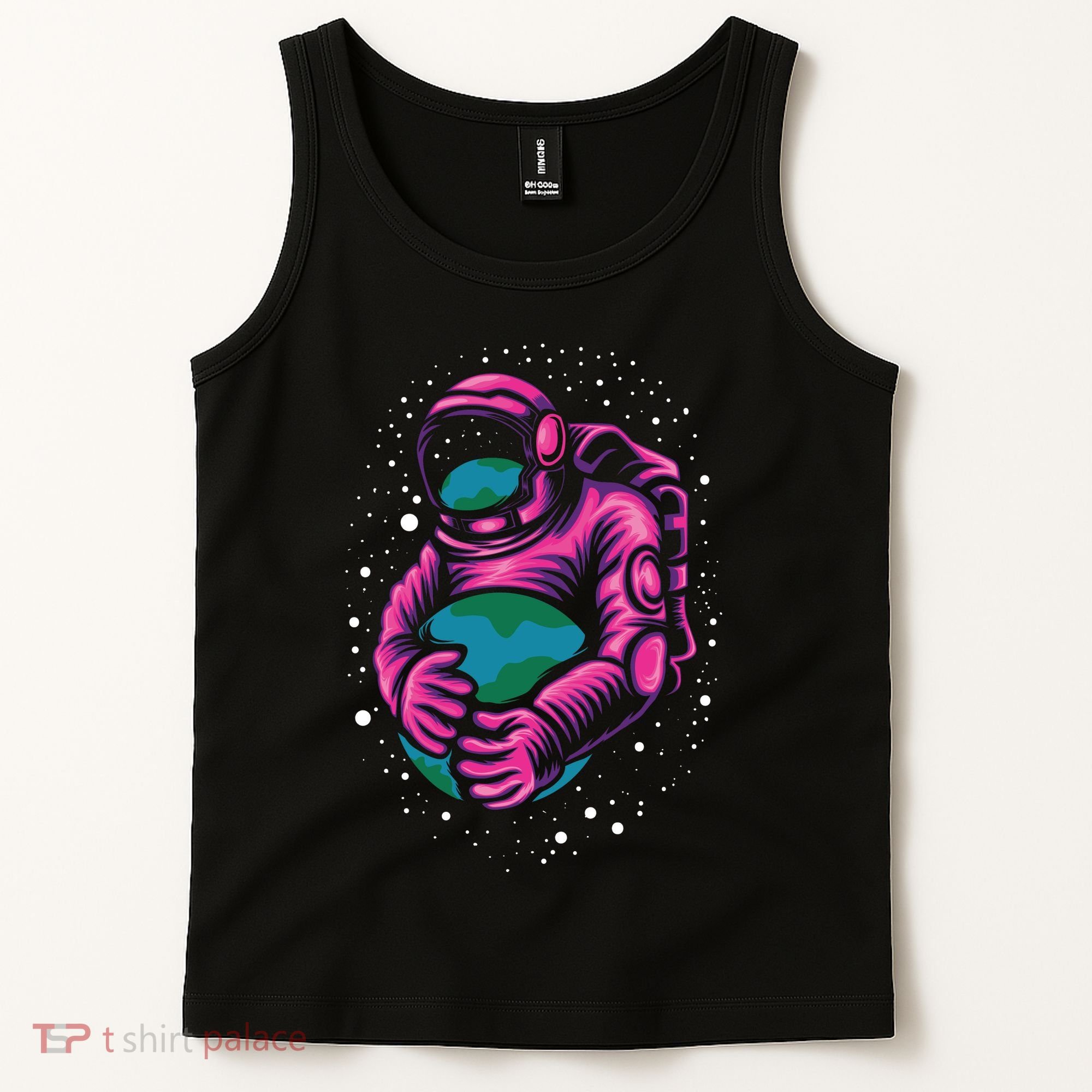 Astronaut Holding The Earth Close Tank Top
