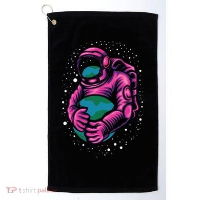 Astronaut Holding The Earth Close Golf Towel