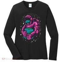 Astronaut Holding The Earth Close Women's Long Sleeve Shirt thumb 0
