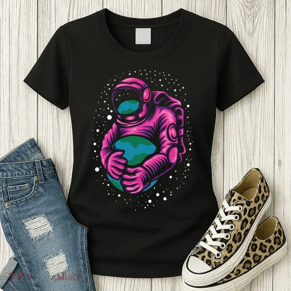 Astronaut Holding The Earth Close Women's T-Shirt