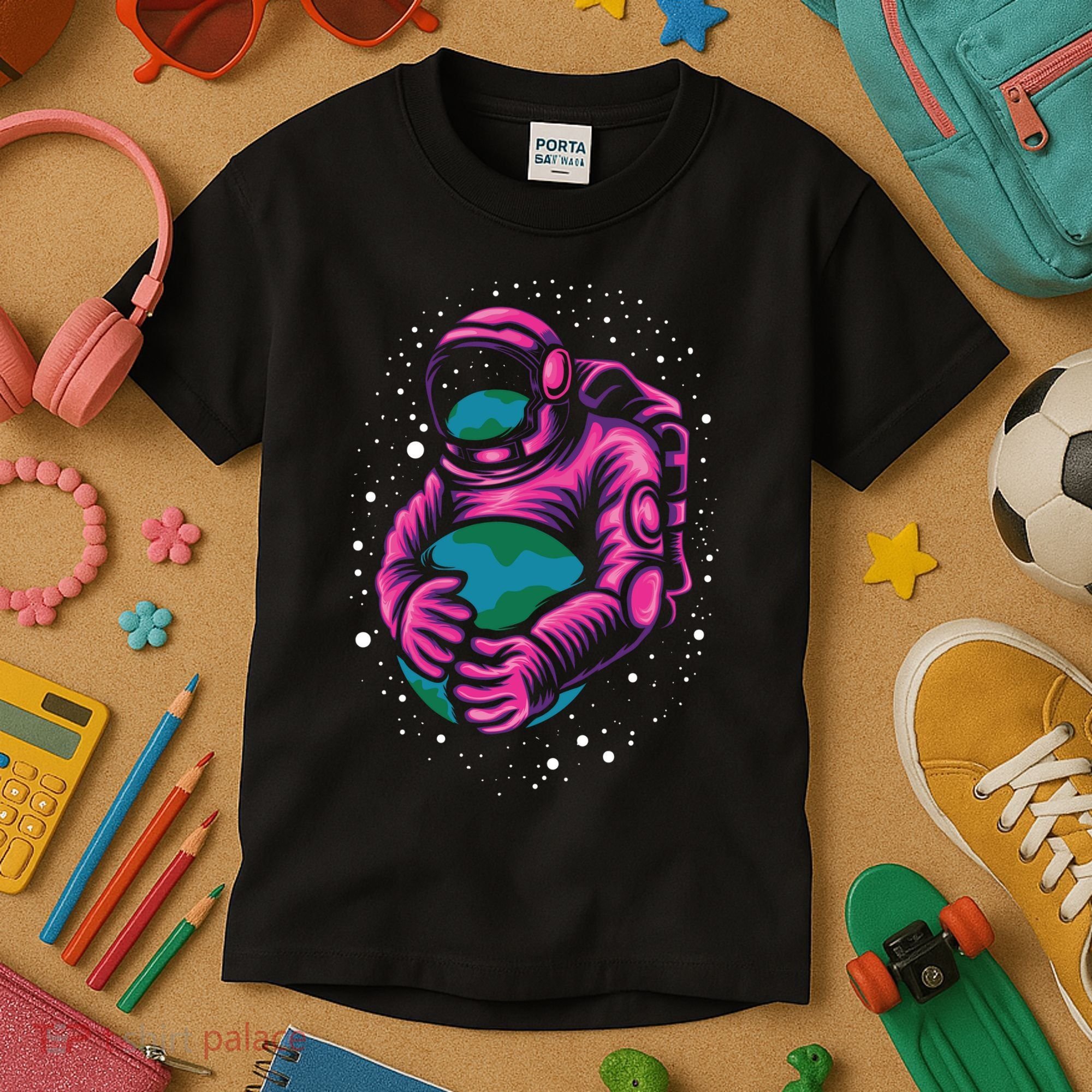 Astronaut Holding The Earth Close Kids T-Shirt