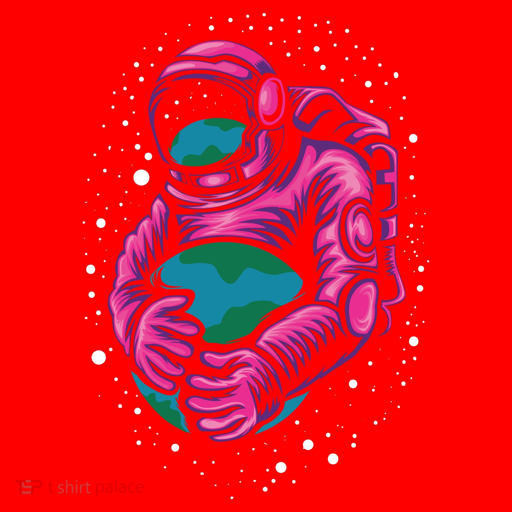 Astronaut Holding The Earth Close Santa Hat
