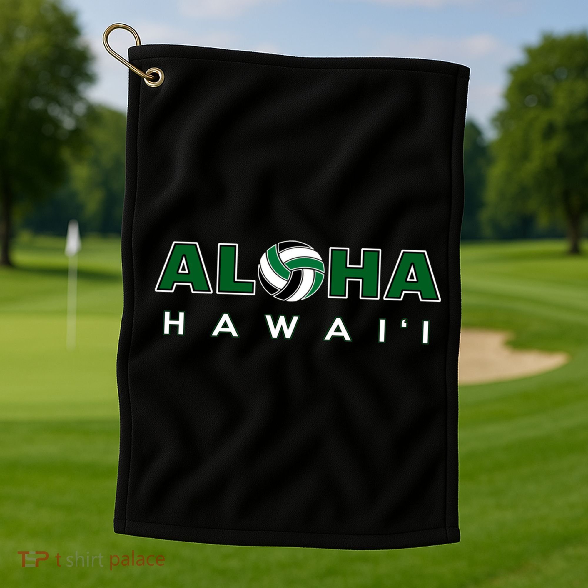 Aloha Hawaii Volleyball Gift Golf Towel