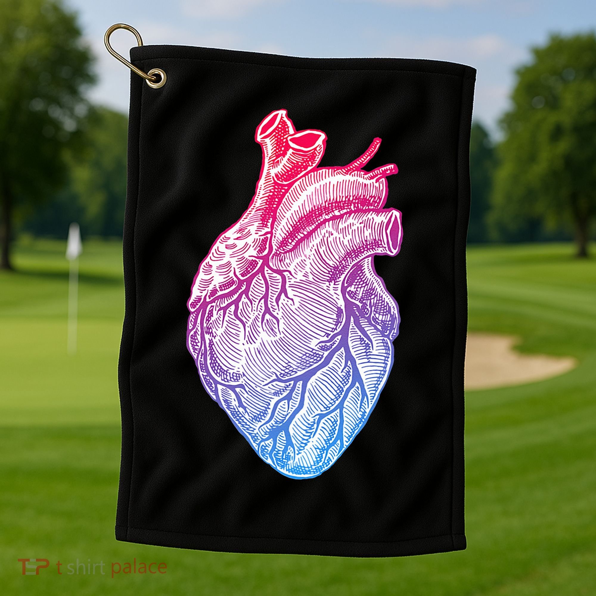 Anatomical Heart Valentines Day For Nurses & Doctors Golf Towel