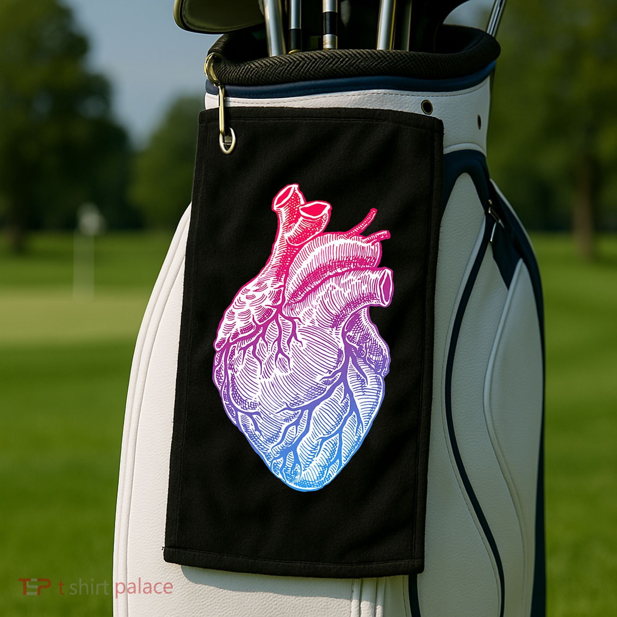 Anatomical Heart Valentines Day For Nurses & Doctors Golf Towel