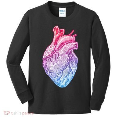 Anatomical Heart Valentines Day For Nurses & Doctors Kids Long Sleeve Shirt
