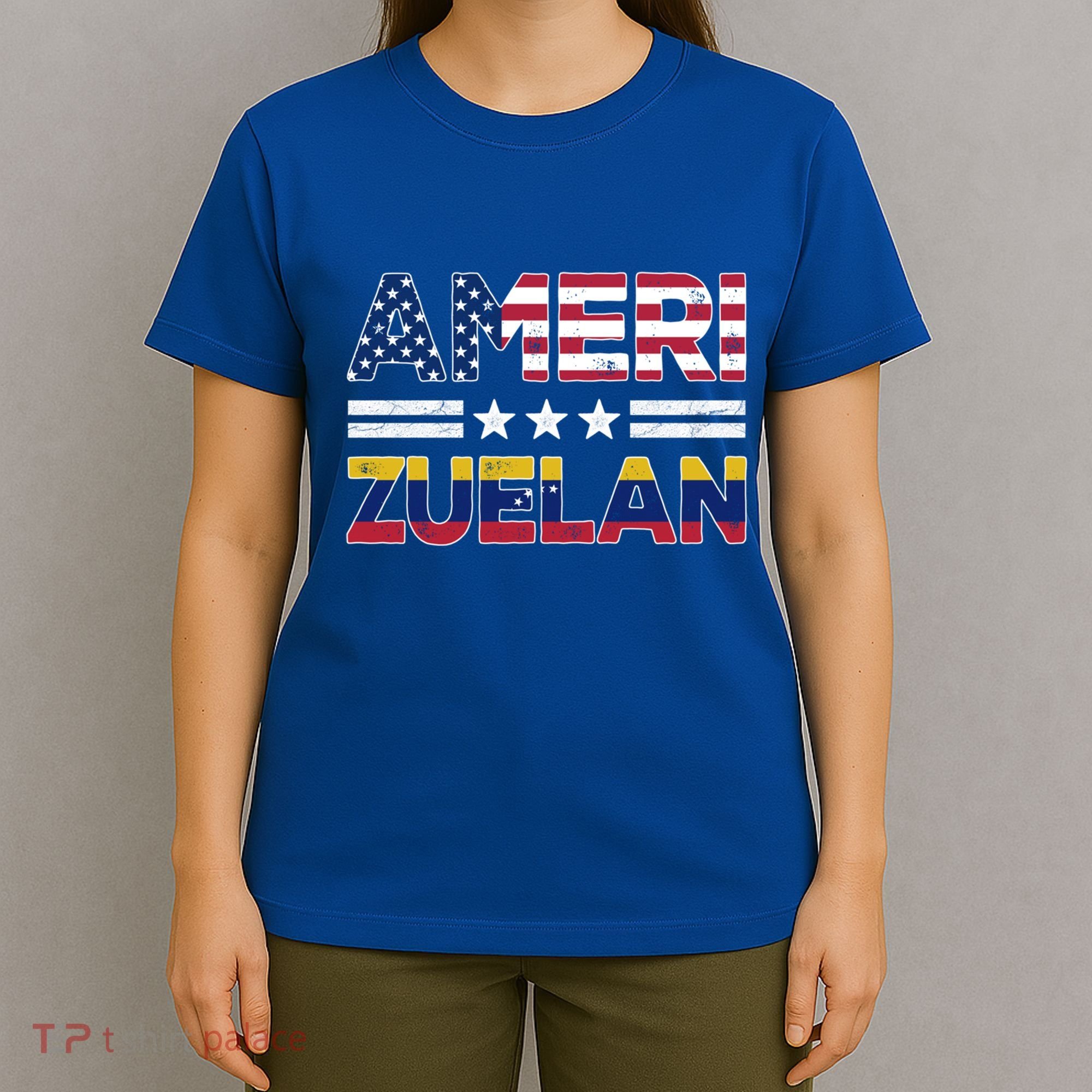 Amerizuelan Half Venezuelan American Flag Us Dual Citizen Gift T-Shirt